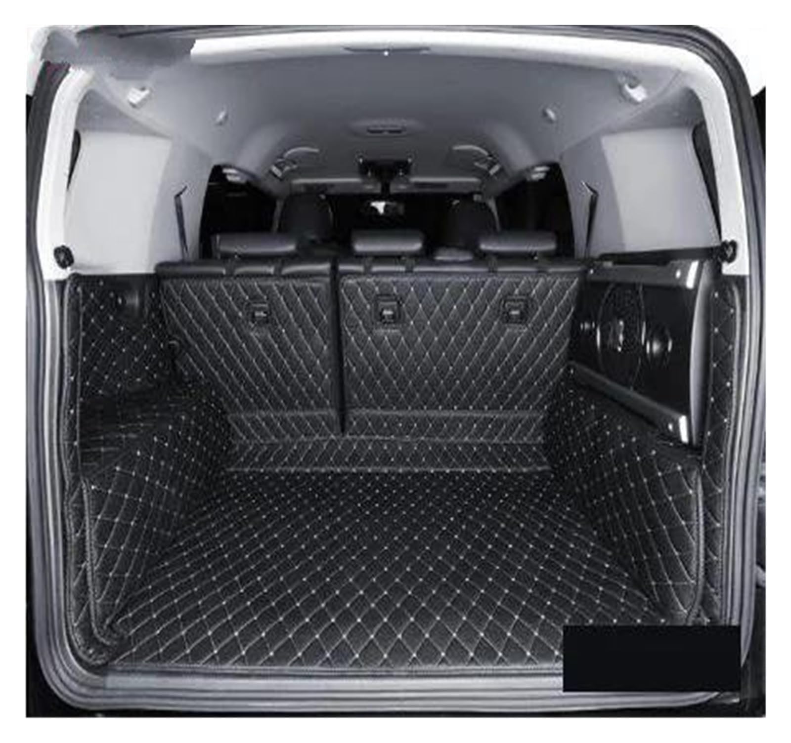 Kofferraum Schutzmatte Kofferraumwanne Auto-Kofferraummatte Cargo-Liner Für Toyota Für FJ Für Cruiser 2008 2009 2010 2011 2012 2013 2014 2015 2016 2017 2018 2019 Leder(Black beige,B) von HONGYISM