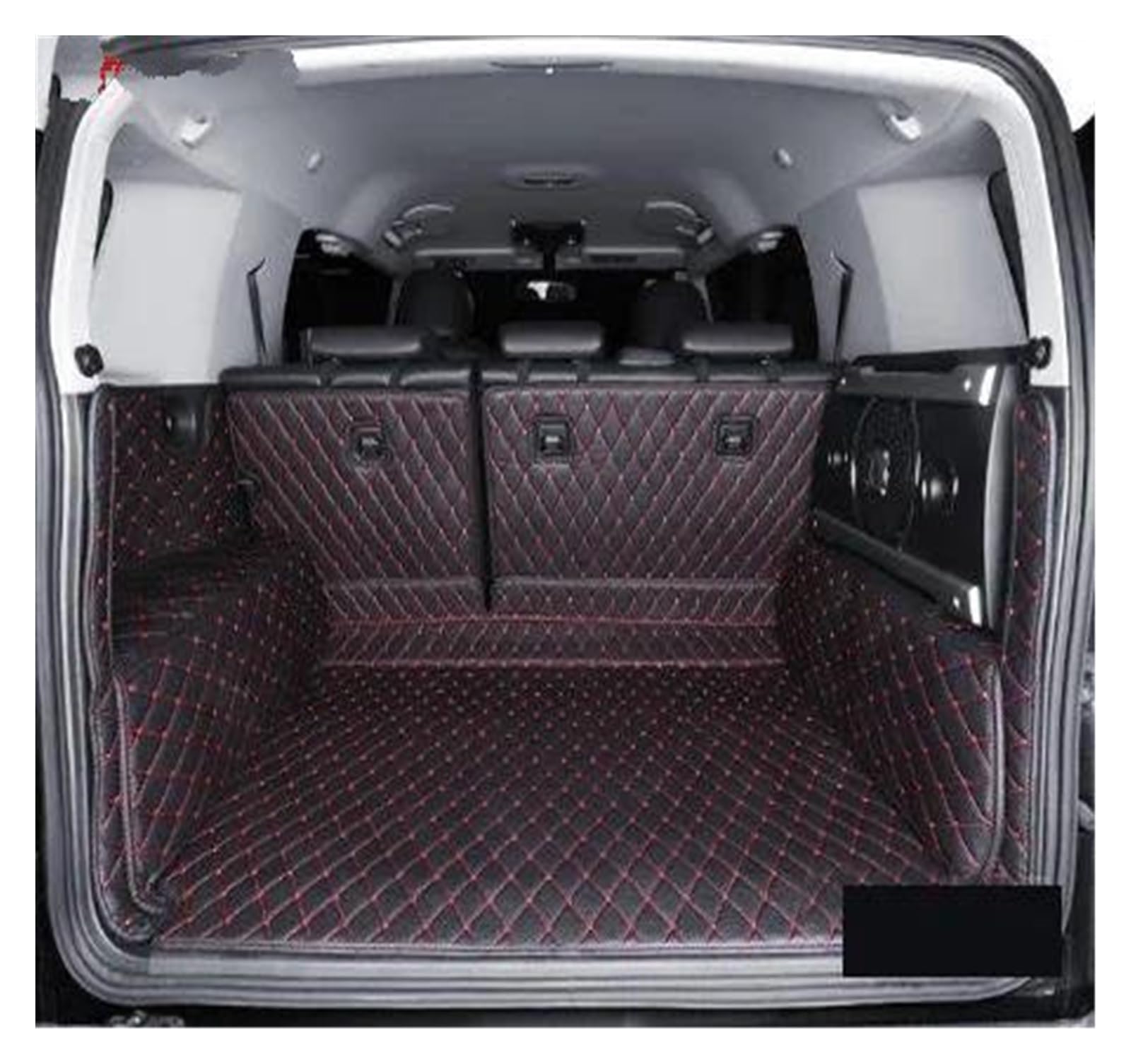 Kofferraum Schutzmatte Kofferraumwanne Auto-Kofferraummatte Cargo-Liner Für Toyota Für FJ Für Cruiser 2008 2009 2010 2011 2012 2013 2014 2015 2016 2017 2018 2019 Leder(Black red,B) von HONGYISM