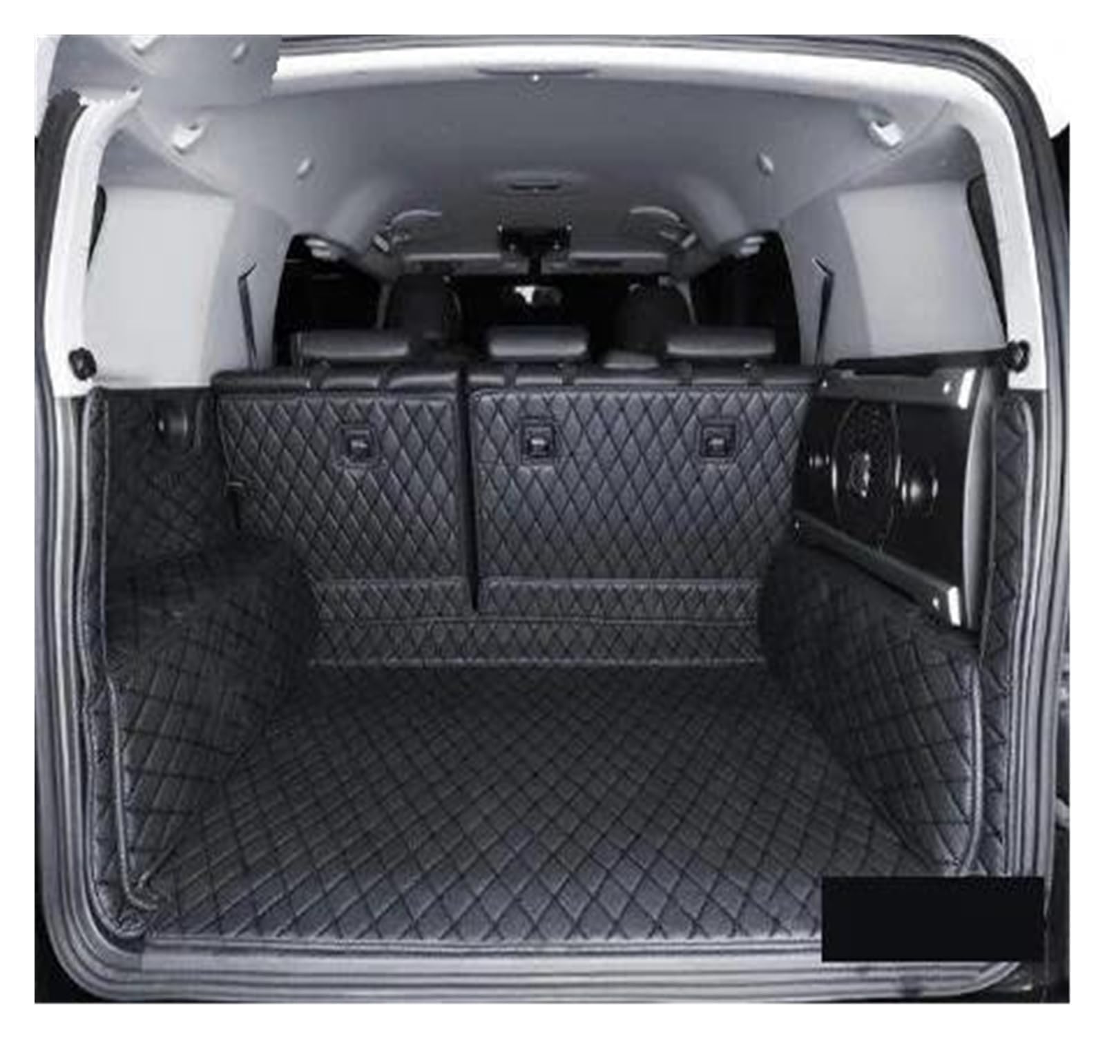 Kofferraum Schutzmatte Kofferraumwanne Auto-Kofferraummatte Cargo-Liner Für Toyota Für FJ Für Cruiser 2008 2009 2010 2011 2012 2013 2014 2015 2016 2017 2018 2019 Leder(Schwarz,B) von HONGYISM