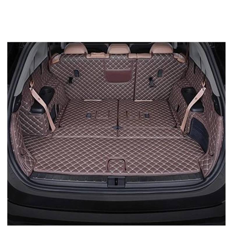 Kofferraum Schutzmatte Kofferraumwanne Auto Stamm Matte Leder Für Benz Für GLB 2020 7 Sitze Cargo-Liner Auto Zubehör Innen Boot(Coffee) von HONGYISM