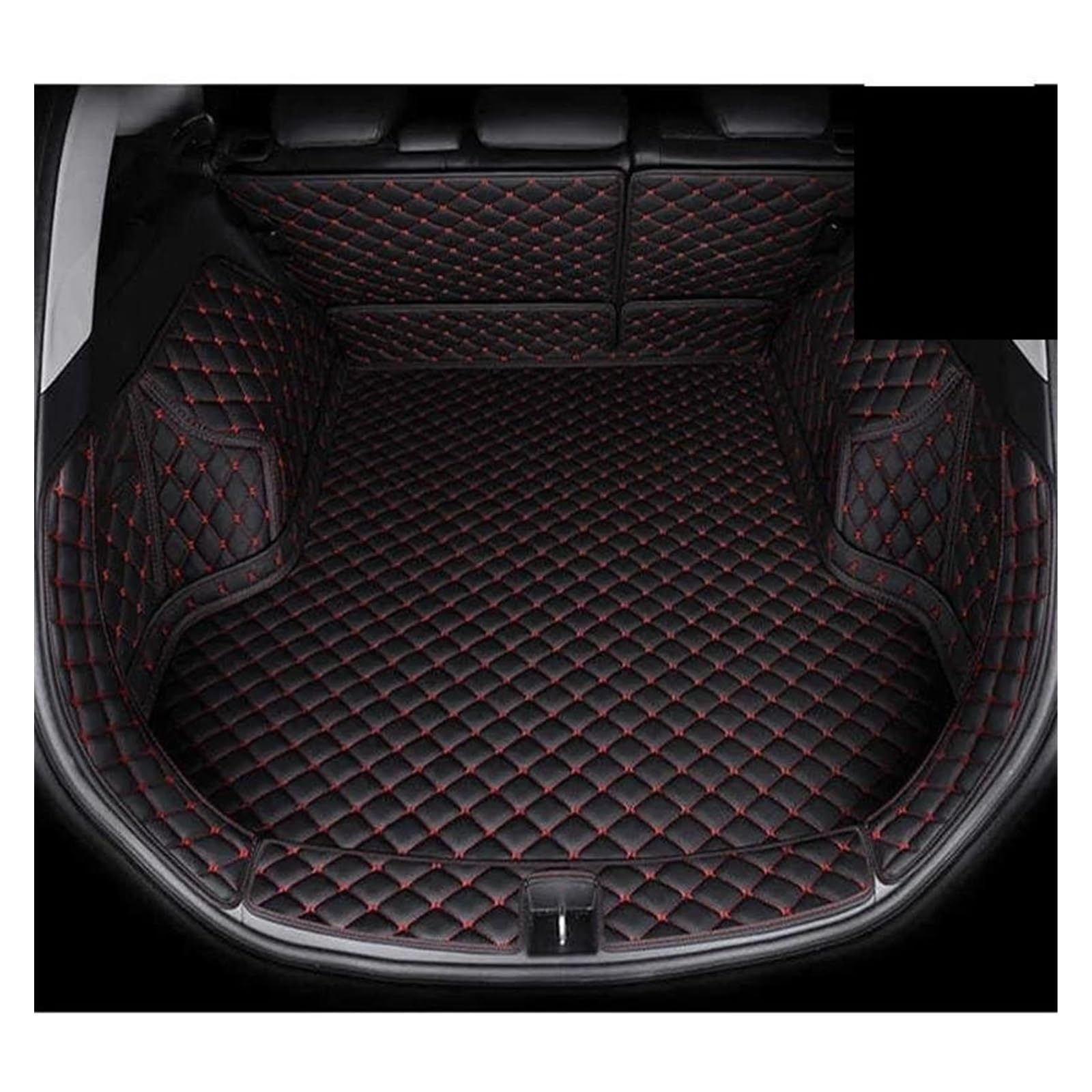 Kofferraum Schutzmatte Kofferraumwanne Custom Car Kofferraummatte Heckkofferraumwanne Liner Frachtteppichpolsterschutz Für Changan CS55 Für Plus 2020 2021 Wasserdicht(A Black red) von HONGYISM