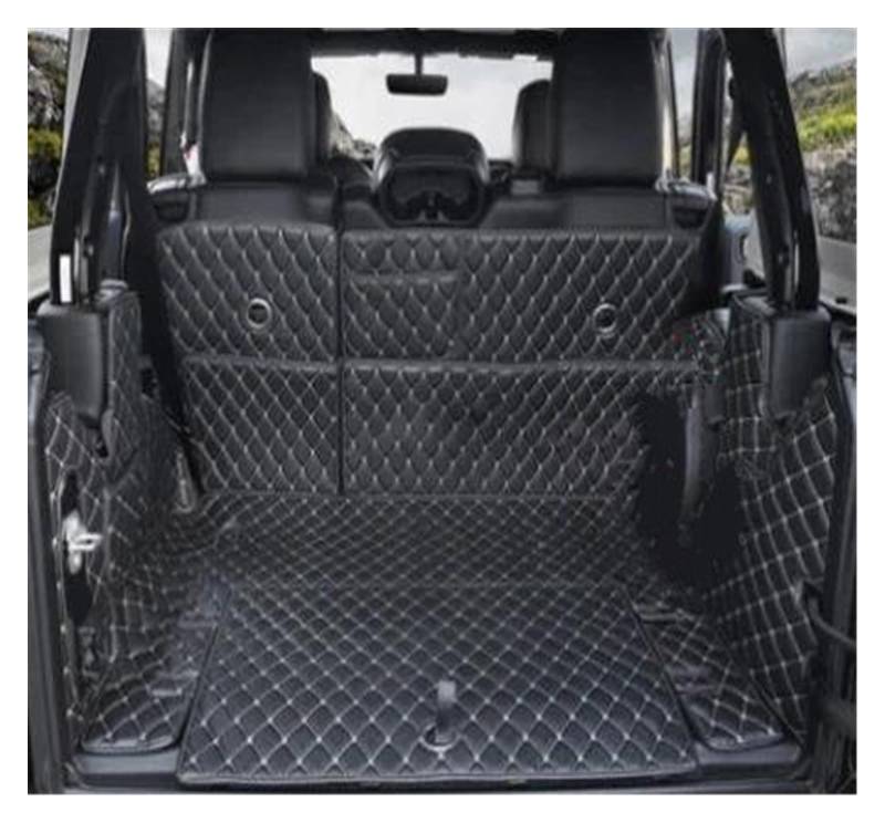 Kofferraum Schutzmatte Kofferraumwanne Custom Car Spezielle Kofferraummatten Für Jeep Für Wrangler JL 4 Türer 2022 2021 2020 2019 2018 Langlebige Cargo-Liner-Kofferraumteppiche(Black beige,B) von HONGYISM