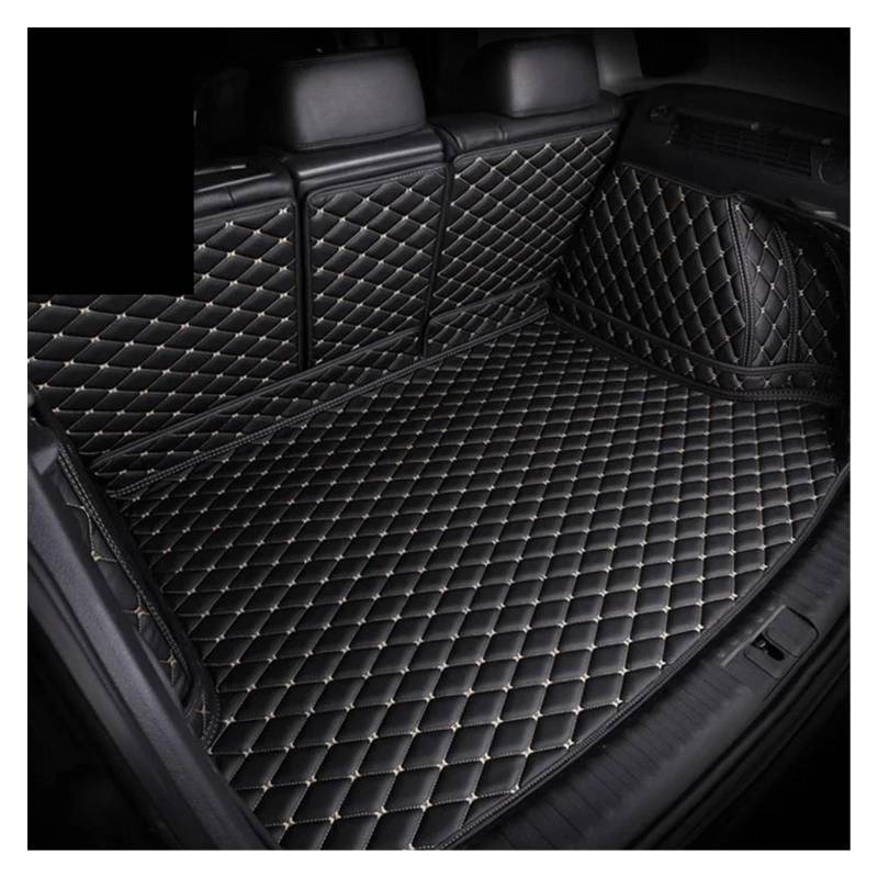 Kofferraum Schutzmatte Kofferraumwanne Für Geely Für Coolray 2019 2020 2021 2022 2023 2024 wasserdichte Leder Innen Bodenplatte Custom Car Kofferraummatte Auto Zubehör(Balck Beige) von HONGYISM
