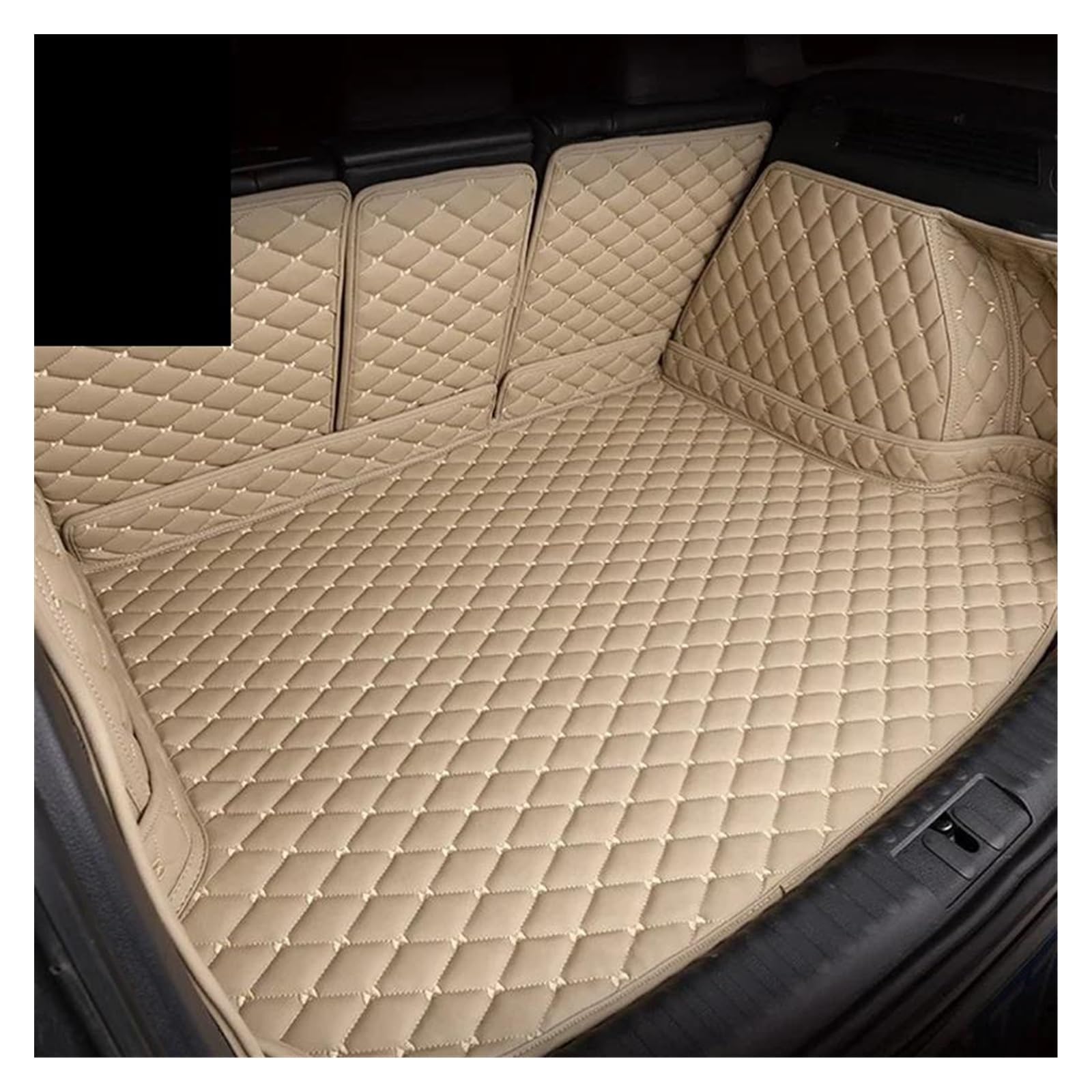 Kofferraum Schutzmatte Kofferraumwanne Für Geely Für Coolray 2019 2020 2021 2022 2023 2024 wasserdichte Leder Innen Bodenplatte Custom Car Kofferraummatte Auto Zubehör(Beige) von HONGYISM