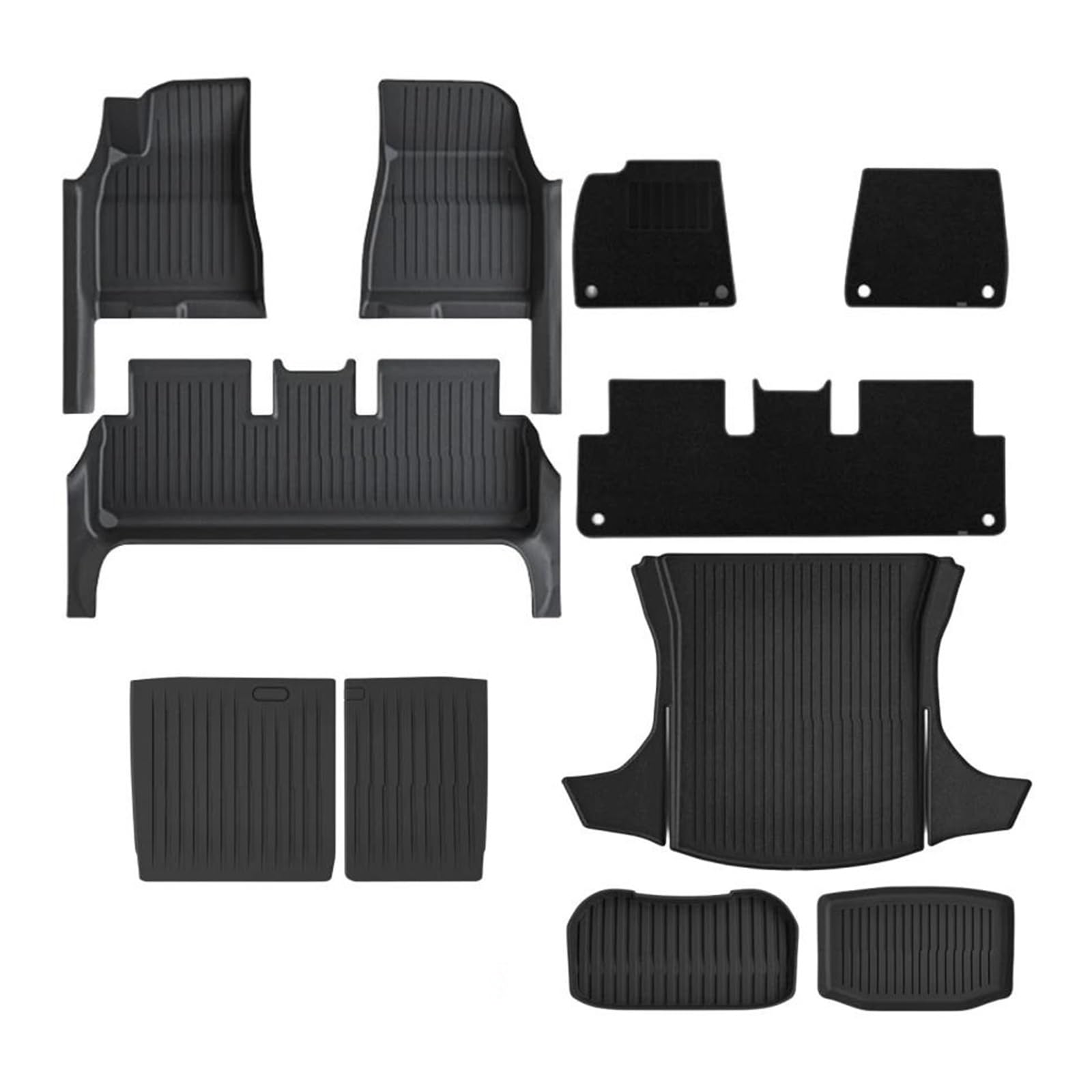 Kofferraum Schutzmatte Kofferraumwanne Für Tesla Für Highland Modell 3 2024 Fußmatten Türschwellerschutz Volle Abdeckung Bodeneinlagen Vorne Hinten Cargo Liner Sitzlehne(11PCS Full Set) von HONGYISM