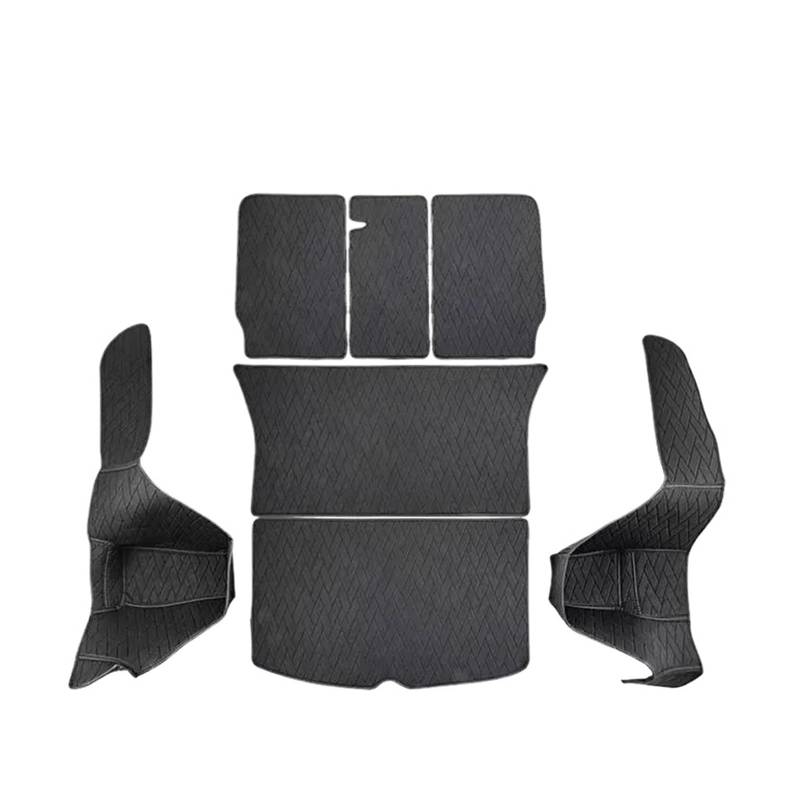 Kofferraum Schutzmatte Kofferraumwanne Für Tesla Für Modell Y 2017 Bis 2023 Leder-Kofferraummatten Vollständig Umrandet Wasserdicht rutschfest Individuell Anpassbare Bodenmatte Autozubehör(7pcs) von HONGYISM
