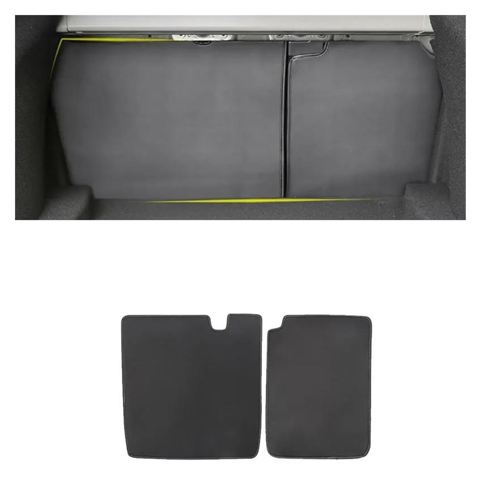 Kofferraum Schutzmatte Kofferraumwanne Für Tesla Modell 3 2021-2022 Auto Leder Volle Encirculation Trunk Pad Vorne Hinten Kofferraum Matte Innen Dekoration Zubehör(Boot Pad) von HONGYISM