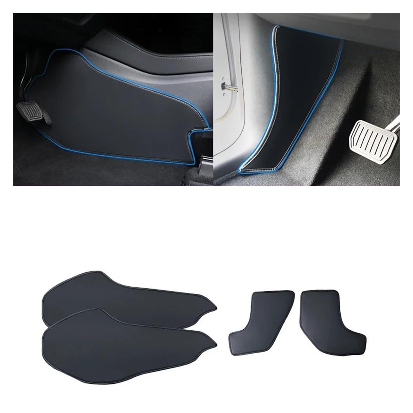 Kofferraum Schutzmatte Kofferraumwanne Für Tesla Modell 3 2021-2022 Auto Leder Volle Encirculation Trunk Pad Vorne Hinten Kofferraum Matte Innen Dekoration Zubehör(Centre Pad) von HONGYISM