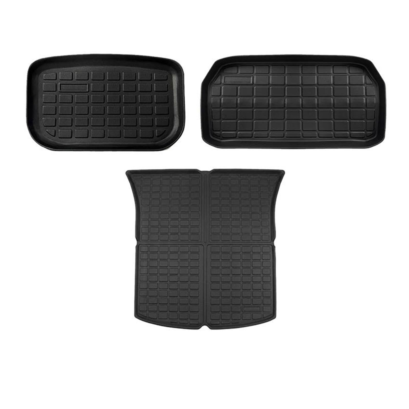 Kofferraum Schutzmatte Kofferraumwanne Für Tesla Neu Für Modell Y 2024 Vordere Und Hintere Kofferraummatte TPE Cargo Liner Teppich wasserdichte Wetterfeste Pads(Floor mat) von HONGYISM