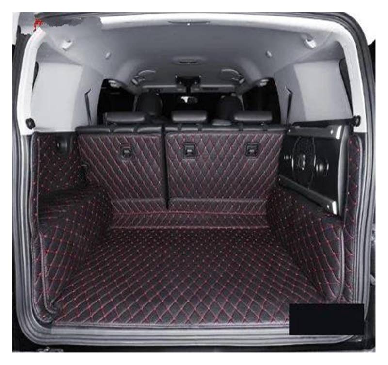 Kofferraum Schutzmatte Kofferraumwanne Für Toyota Für FJ Für Cruiser 2008 2009 2010 2011 2012 2013 2014 2015 2016 2017 2018 2019 Auto Kofferraummatte Cargo-Liner Leder(Black red,B) von HONGYISM