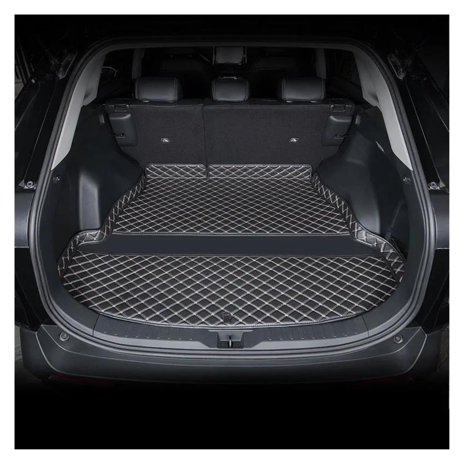 Kofferraum Schutzmatte Kofferraumwanne Für Toyota Für RAV4 2020 2021 2022 Auto Kofferraumabdeckungen Innen wasserdichte Schutzmatten Teppiche Leder Autos Zubehör(B) von HONGYISM