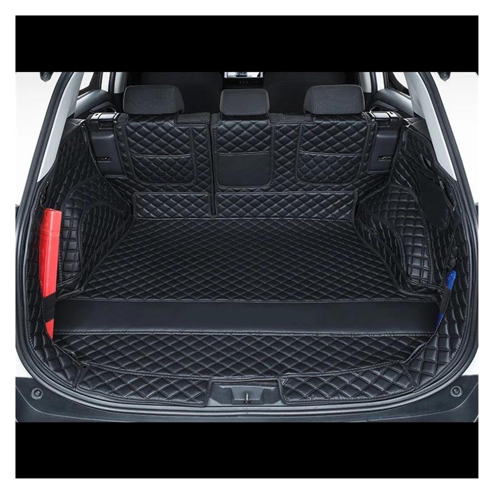 Kofferraum Schutzmatte Kofferraumwanne Für Toyota Für RAV4 Für RAV 4 XA50 2019-2022 2023 Kofferraummatte Schutz Cargo-Liner Teppiche Fachabdeckung Innenausstattung Leder(Black 5pcs) von HONGYISM