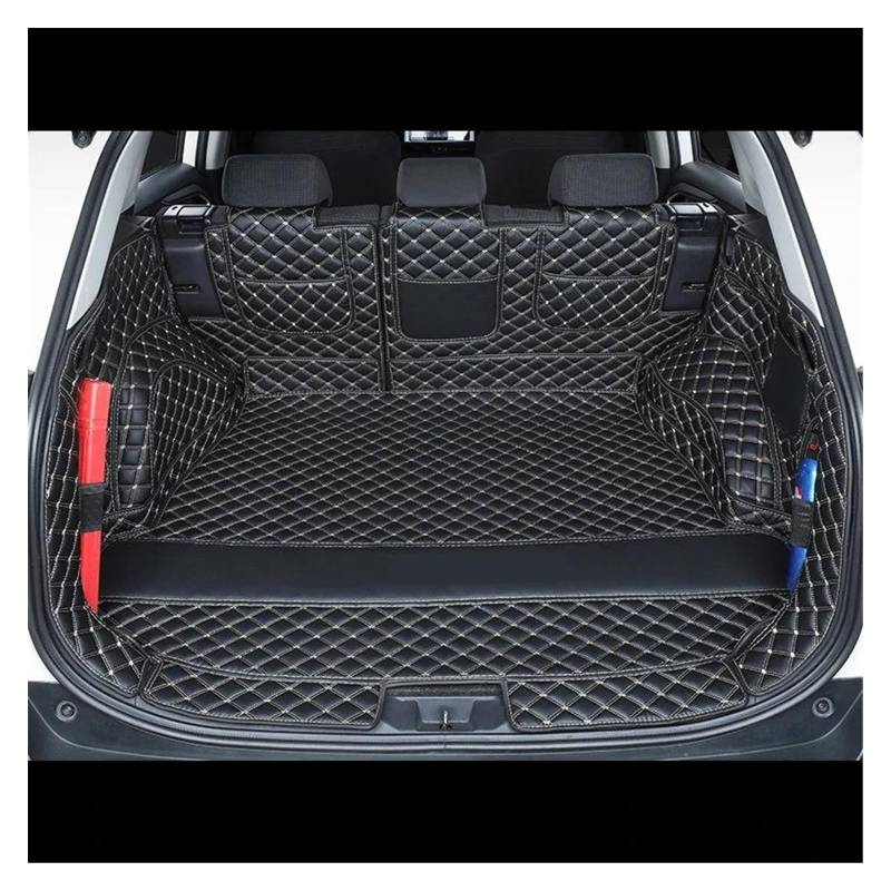 Kofferraum Schutzmatte Kofferraumwanne Für Toyota Für RAV4 Für RAV 4 XA50 2019-2022 2023 Kofferraummatte Schutz Cargo-Liner Teppiche Fachabdeckung Innenausstattung Leder(Black Beige 5pcs) von HONGYISM