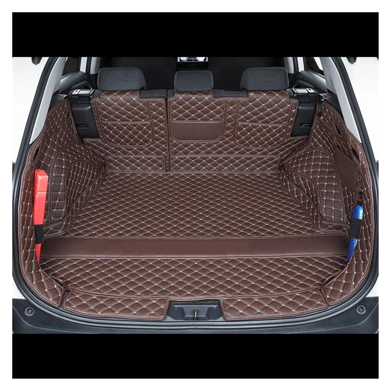 Kofferraum Schutzmatte Kofferraumwanne Für Toyota Für RAV4 Für RAV 4 XA50 2019-2022 2023 Kofferraummatte Schutz Cargo-Liner Teppiche Fachabdeckung Innenausstattung Leder(Coffee 5pcs) von HONGYISM