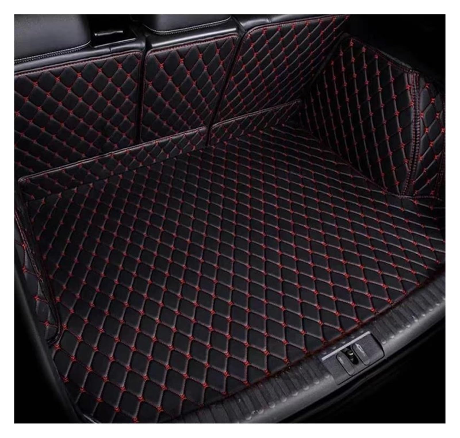 Kofferraum Schutzmatte Kofferraumwanne Für Volvo Für XC60 2015 2014 2013 2012 2011 2010 2009 Kofferraummatten Teppiche Cargo-Liner Teppiche Abdeckung Innenausstattung Autozubehör(BIACK RED 3D) von HONGYISM
