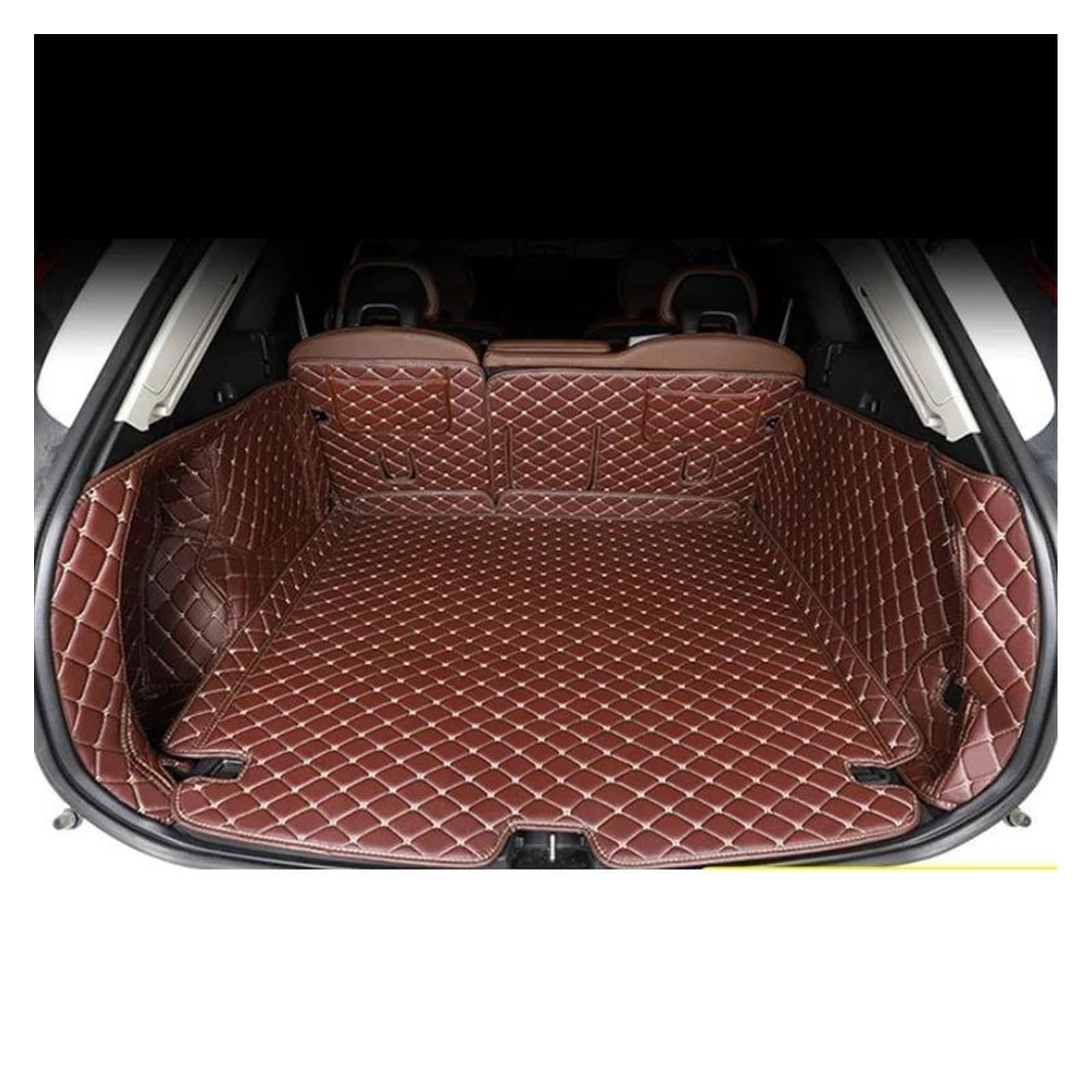 Kofferraum Schutzmatte Kofferraumwanne Für Volvo Für XC60 2018 2019 2020 2021 2022 Zubehör Teppich Leder Boot Liner Tray Auto Hinten Trunk Cargo Matte Boden Blatt Teppich(Black Full Cover) von HONGYISM