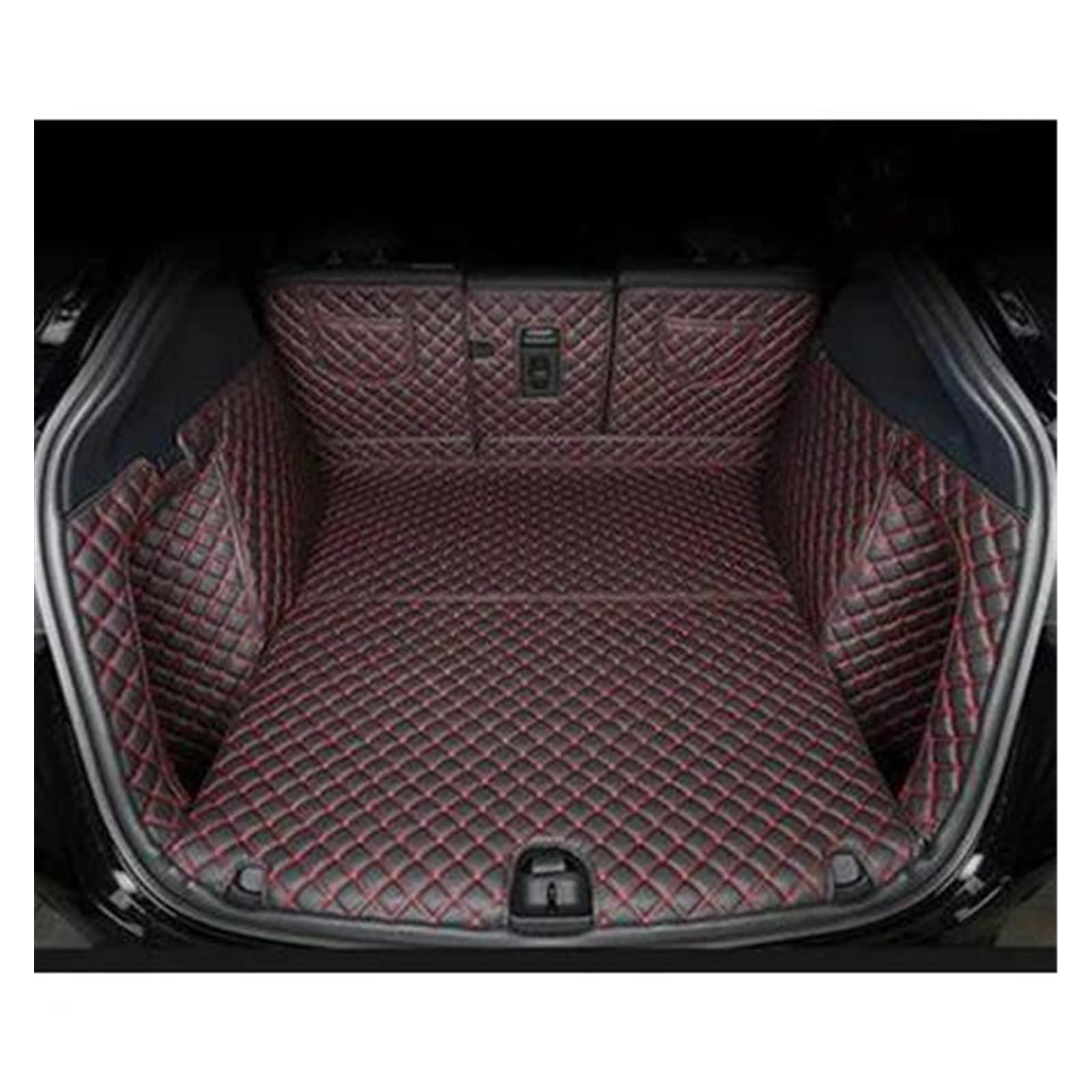 Kofferraum Schutzmatte Kofferraumwanne Komplettes Set Kofferraummatten Für Tesla Für Modell Y 2020 2021 2022 wasserdichte Cargo Liner Matten Boot Teppiche(Black red) von HONGYISM
