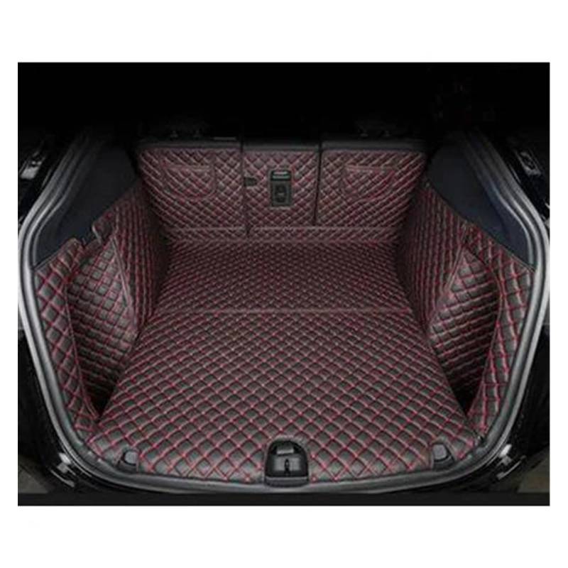 Kofferraum Schutzmatte Kofferraumwanne Komplettes Set Kofferraummatten Für Tesla Für Modell Y 2020 2021 2022 wasserdichte Cargo Liner Matten Boot Teppiche(Black red) von HONGYISM