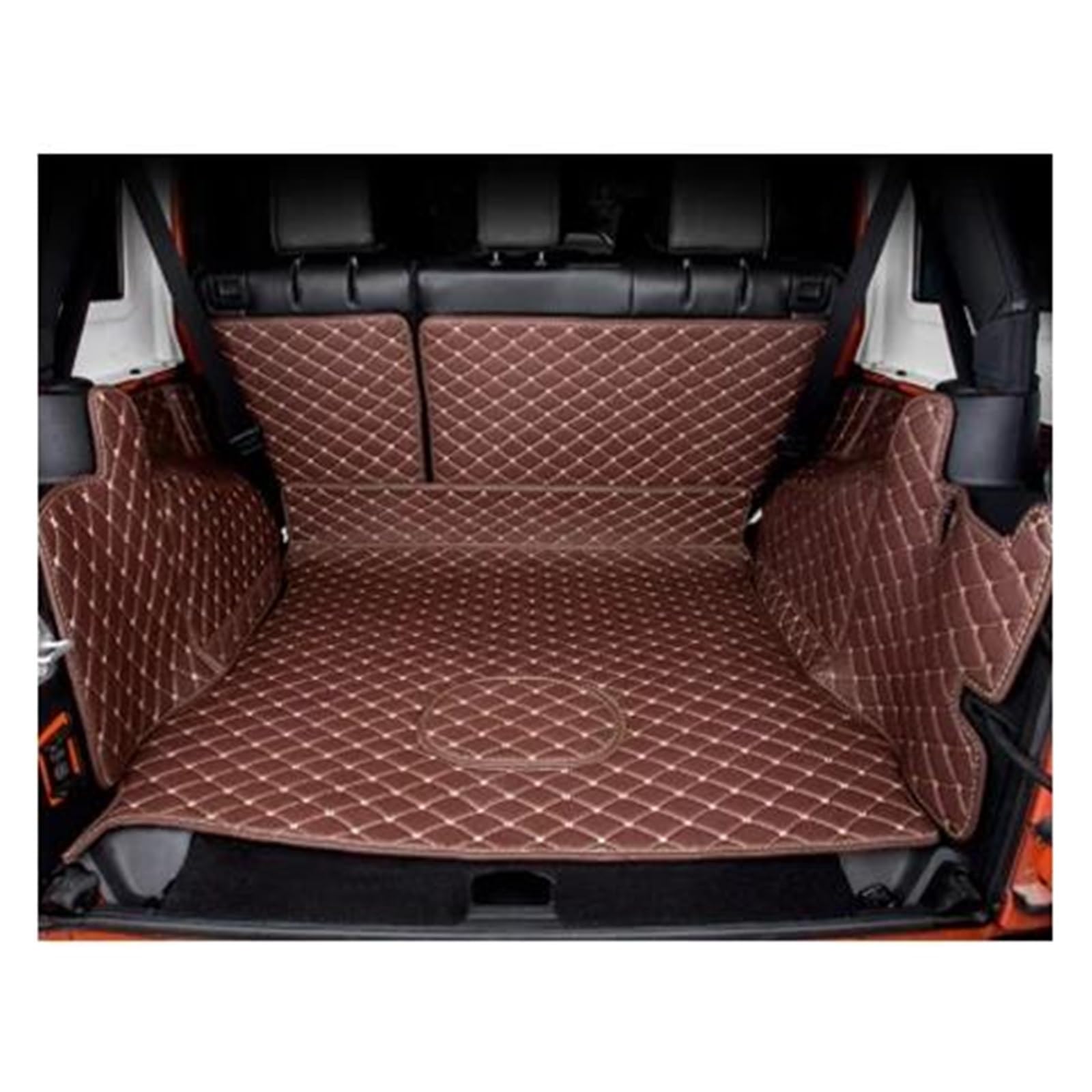 Kofferraum Schutzmatte Kofferraumwanne Komplettset Kofferraummatten Für Jeep Für Wrangler JK 2018–2007 wasserdichte Cargo-Liner-Matten Kofferraumteppiche(Coffee) von HONGYISM