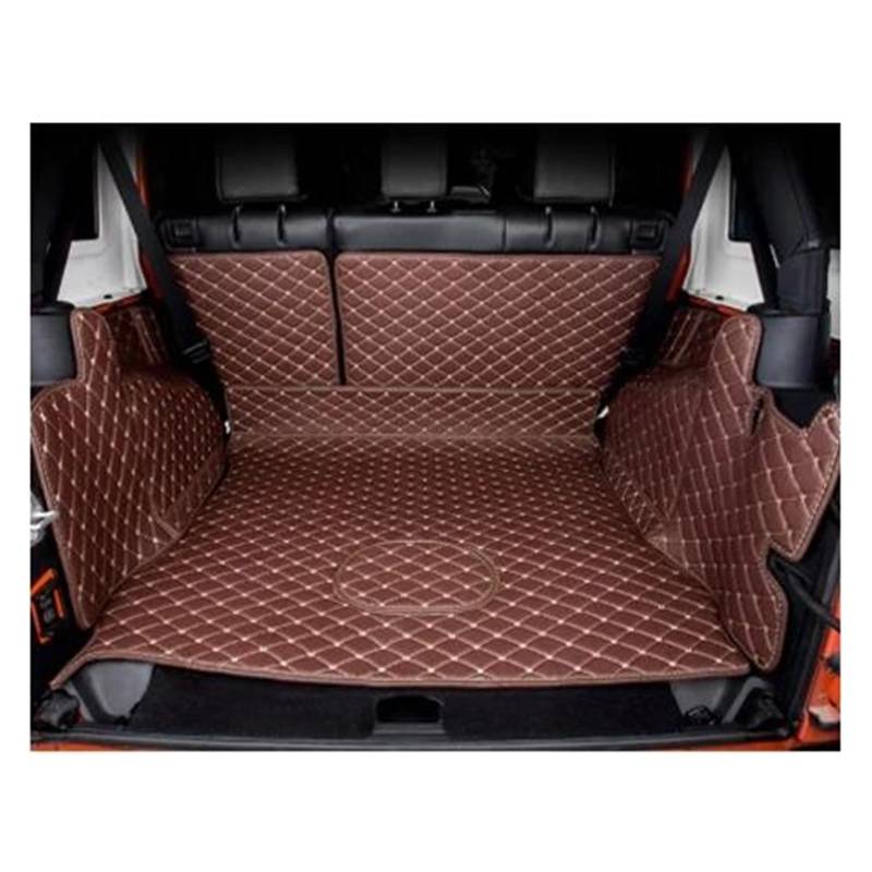 Kofferraum Schutzmatte Kofferraumwanne Komplettset Kofferraummatten Für Jeep Für Wrangler JK 2018–2007 wasserdichte Cargo-Liner-Matten Kofferraumteppiche(Coffee) von HONGYISM