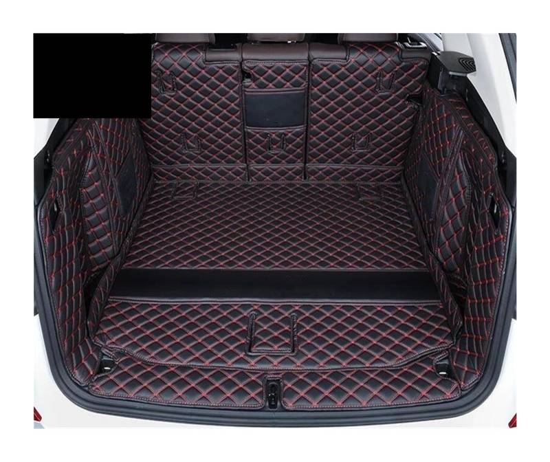 Kofferraum Schutzmatte Kofferraumwanne Ledermatten Für X3 G01 G08 2018 2019 2020 2021 2022 Komplette Kofferraumwanne Laderaummatte Bodenschutz Fußpolster(Black Red) von HONGYISM