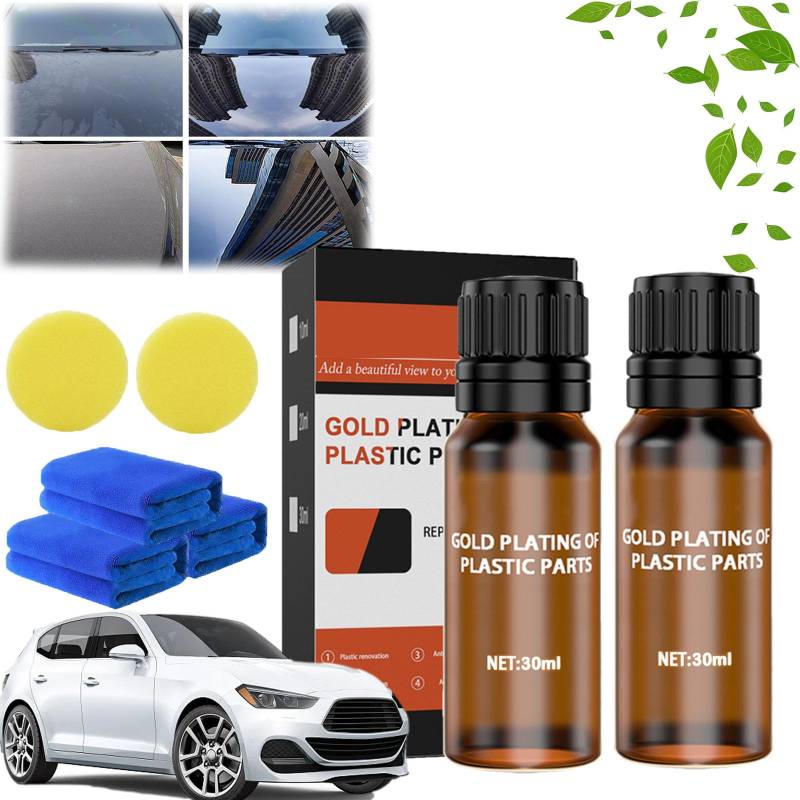Falkeco Kunststoffsanierung, Gluckaro Kunststoff-Sanierungsmittel FüR Autos, Kunststoffsanierungsmittel FüR Autos, Car Plastic Plating Refurbishing Agent (30ML-2PC) von HOPASRISEE