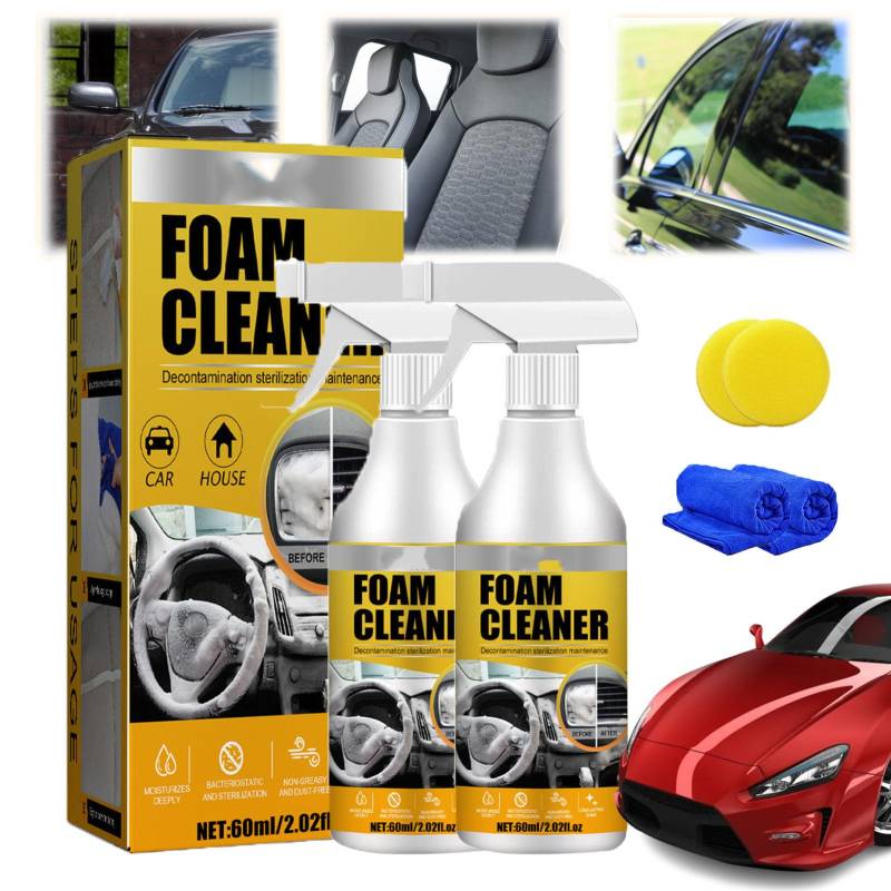 HOPASRISEE Schaumreiniger für den Autoinnenraum, Multi-Purpose Schaumreiniger, Foam Cleaner for car, Car Interior Foam Refinisher Cleaner, Magic Foam Cleaner (2PC) von HOPASRISEE