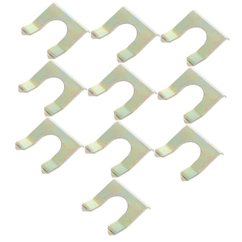 HORIALENCE 10 Stück Bremskabelclip Bremsleitungsschellen Bremsleitungsclip Bremsleitungskorrektor Bremsleitungshalter Bremsleitungsanschluss Bremsklemmen Eisen Golden von HORIALENCE