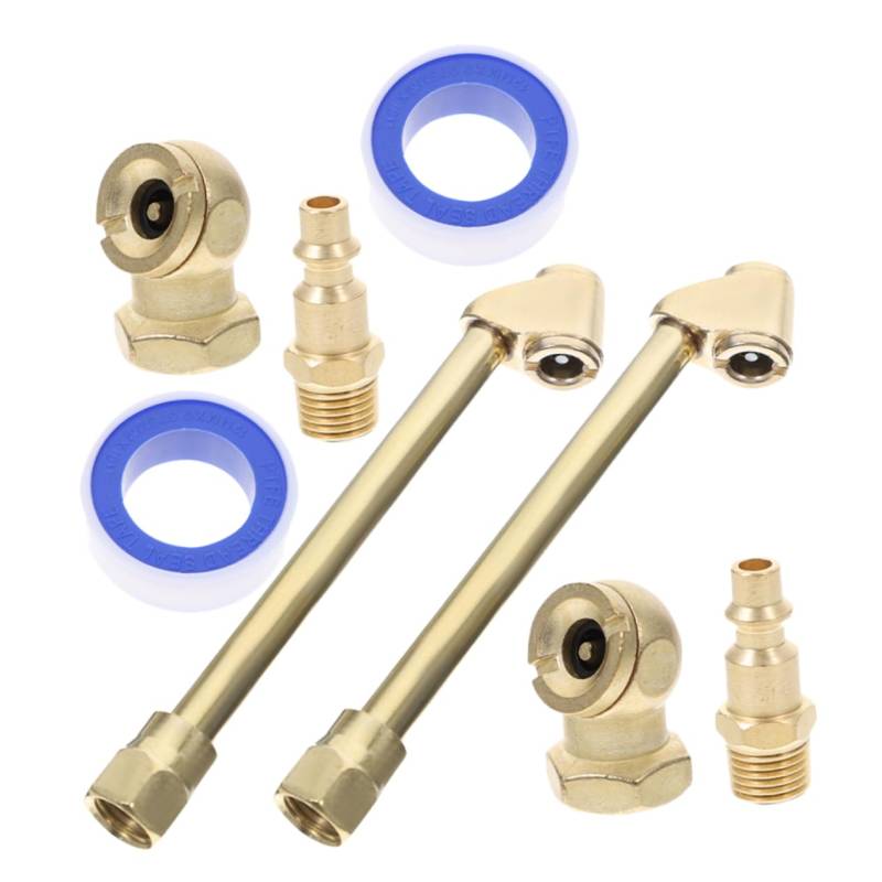 HORIALENCE 2 Satz Luftpumpdüsenset Autowerkzeug druckluftanschluss Reifeninflator luftschlauch druckluftkompressor des Inflatorventils Luftbeschläge Reifenfülldüsenadapter Messing von HORIALENCE