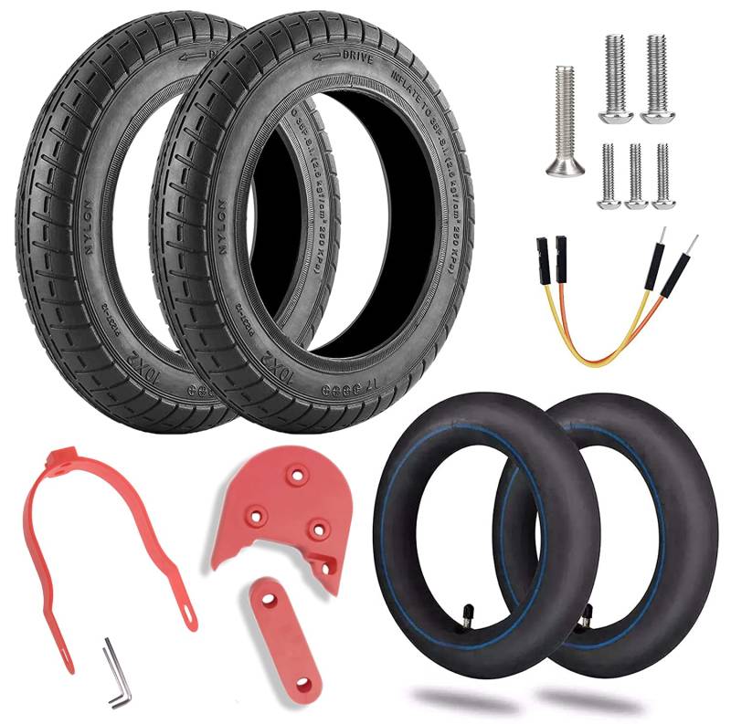 HORO.ES Verstärkte Reifen, 25,4 cm (10 Zoll), mit Luftkammern und 3D-Abstandhalter für Xiaomi M365/Pro (Kit Wanda Red) von HORO.ES