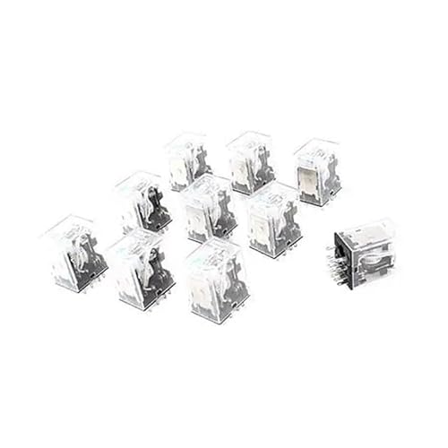 10 Pcs HH54PL DC 12V Coil 4PDT Green LED Light Purpose Power Relay HOROJDTH von HOROJDTH