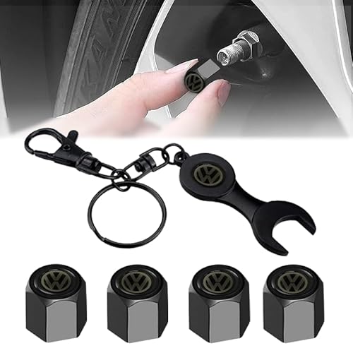 Ventilkappen für Autoreifen 5-teiliges Set Autoventilkappen Peugeot Schlüsselanhänger mit Griff ideal für die Meisten Automodelle Autoreifen Ventilkappen (schwarz) von HORREX
