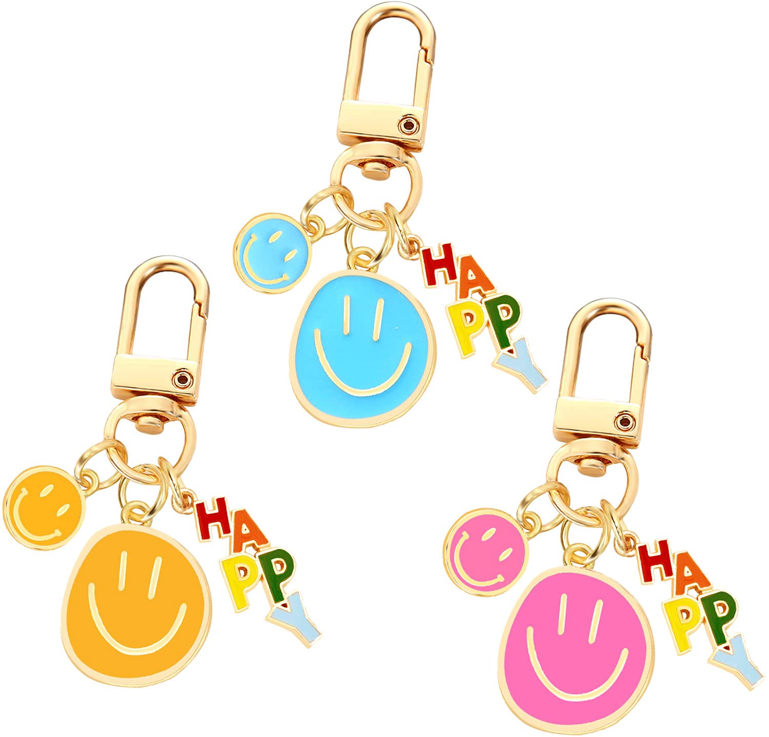 HOSBY 3 Stück Smile Expression Schlüsselanhänger für Frauen Tasche Charms Schlüsselanhänger Autoschlüssel Anhänger für Geldbörse Handtasche Tasche Dekoration, 3 Stück glücklich/blau & gelb & rot, HOSBY 3 Stück Smile Expression Schlüsselanhänger für Frauen Tasche Charms Schlüsselanhänger Autoschlüssel Anhänger für Geldbörse Handtasche Tasche Dekoration, 3 Stück glücklich/blau & gelb & rot, von HOSBY