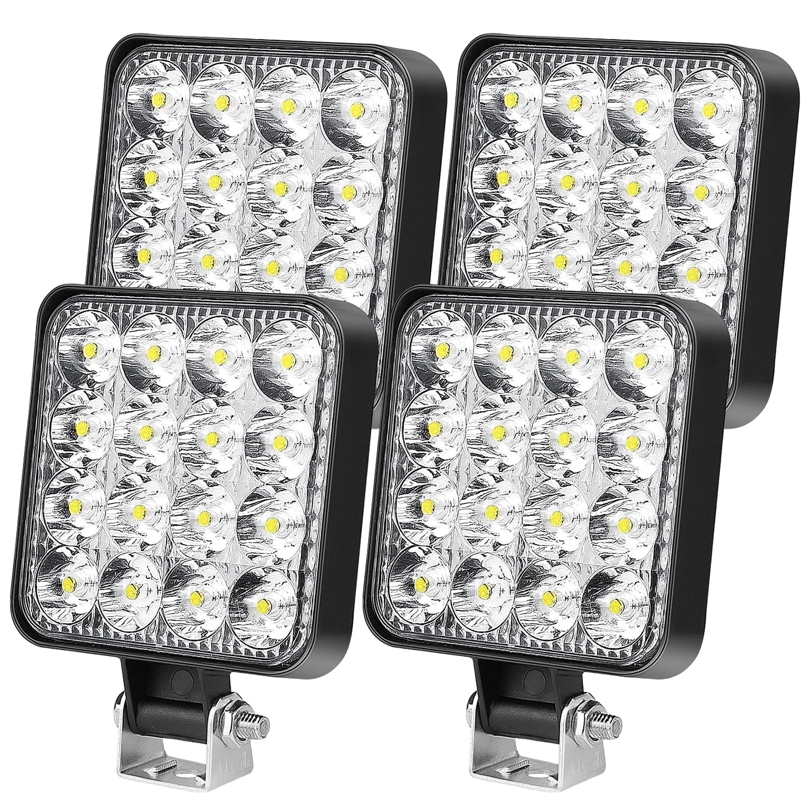 HOSPAOP LED Arbeitsscheinwerfer 12V Strahler 48W Offroad Zusatzscheinwerfer IP67 Auto Scheinwerfer Rückfahrscheinwerfer Beleuchtung für Trecker Bagger SUV UTV ATV, 4 Pack HOSPAOP LED Arbeitsscheinwerfer 12V Strahler 48W Offroad Zusatzscheinwerfer IP67 Auto Scheinwerfer Rückfahrscheinwerfer Beleuchtung für Trecker Bagger SUV UTV ATV, 4 Pack von HOSPAOP