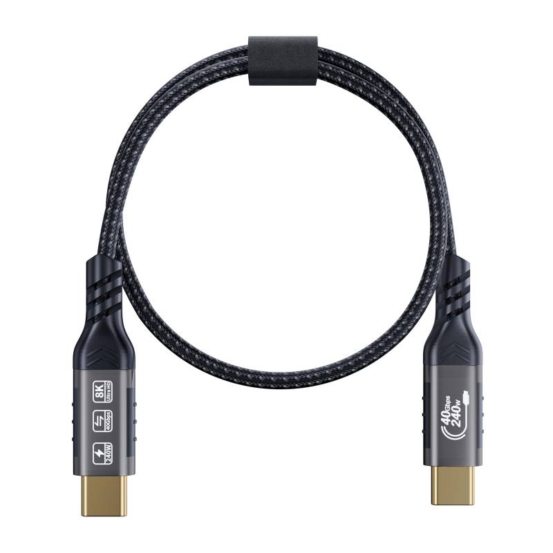 usb c auf usb c kabel 40gbps,usb 4 kabel kurz 50cm,usb c high speed datenkabel, 240W 48V/5A Schnellladekabel,8K @ 60Hz Videoübertragung Compatible with thunderbolt 4/3 kable, Laptop, Monitor von HOTUTUKI