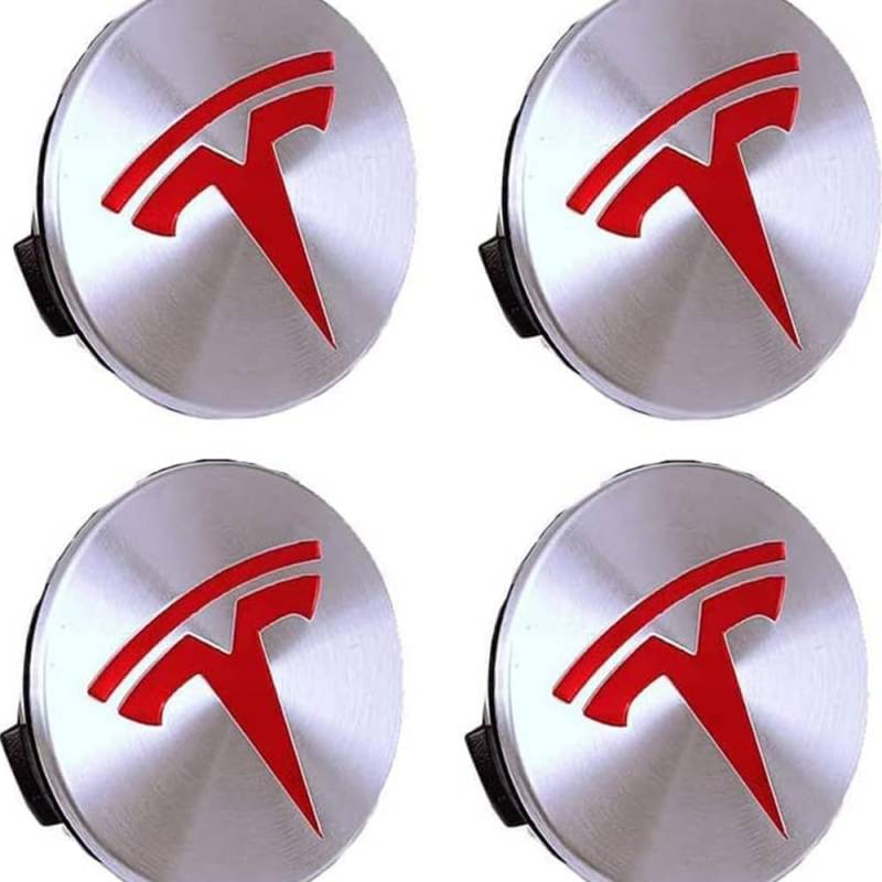 4 Stück Auto Radkappen für Tesla Model 3 Model S Model X 56mm,Auto Radkappen Radkappen Felgenkappe Radnabenabdeckung Radkappen Auto Radkappen von HOUKIG
