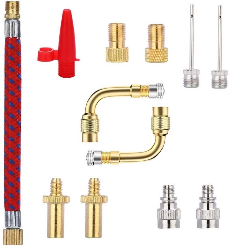 HOUSON 12 Stück Fahrradventil Adapter, Sclaverandventil Fahrrad Ventil Set DV SV AV für Alle Fahrradpumpe Luftpumpe Ballpumpe von HOUSON