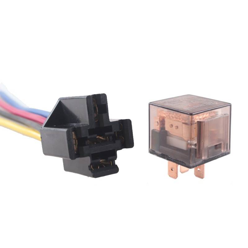 HOUTBY™ 12V 60A 5-Polig SPDT KFZ Relais Schließer Wechselrelais Leistungsrelais Buchse Stecker Motorrad von HOUTBY