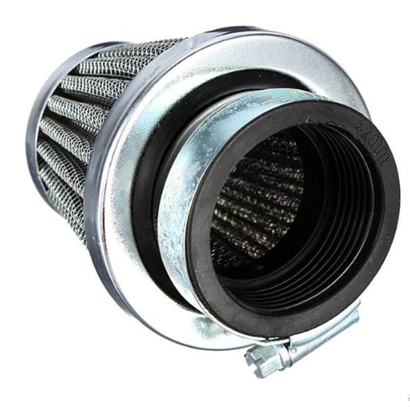 HOUTBY™ 50mm KFZ Auto Silber Motorrad Air Pod Intake Luftfilter Clamp Gummi Sportluftfilter von HOUTBY