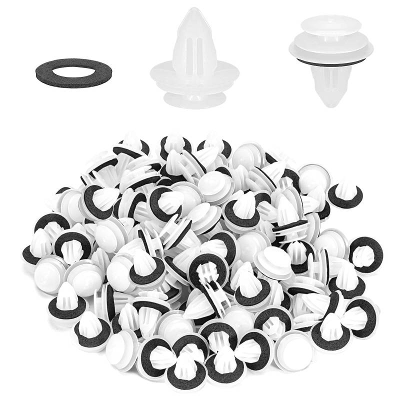 100 Stück Türverkleidung Autoverkleidungsclips, Universal Befestigungsclips, Spreiznieten mit Schwammig Kissen, Kunststoff Türverkleidung Clips, Autoteile Tuerverkleidung Befestigung Clips von HOWAB