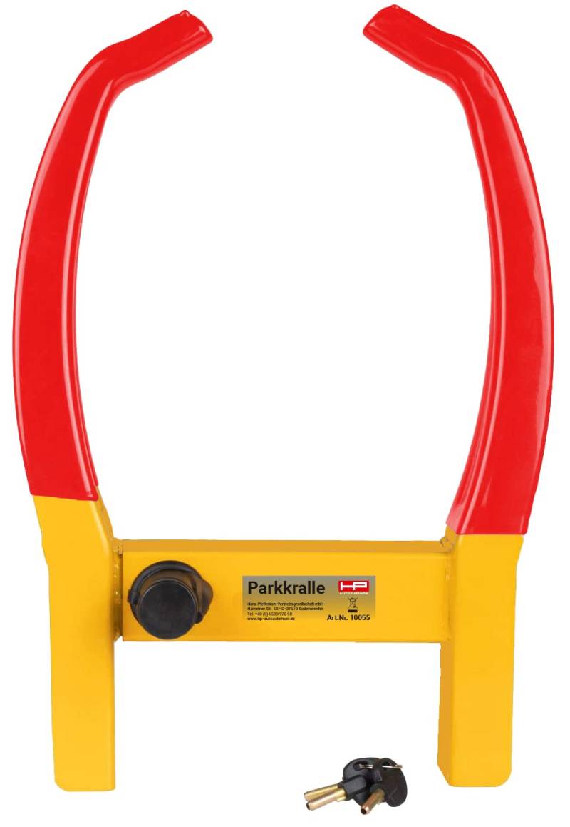 HP-Autozubehör 10055 Parkkralle passend bis 330mm Reifenbreite, Gelb/Rot von HP Autozubehör