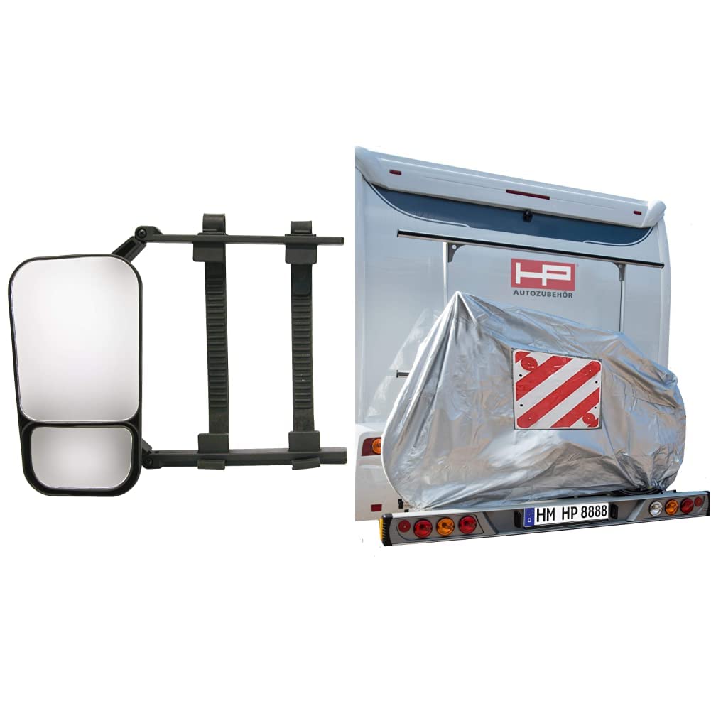 HP Autozubehör Caravanspiegel Totwinkel + Nylon Fahrradgarage mit Warntafelfenster von HP Autozubehör