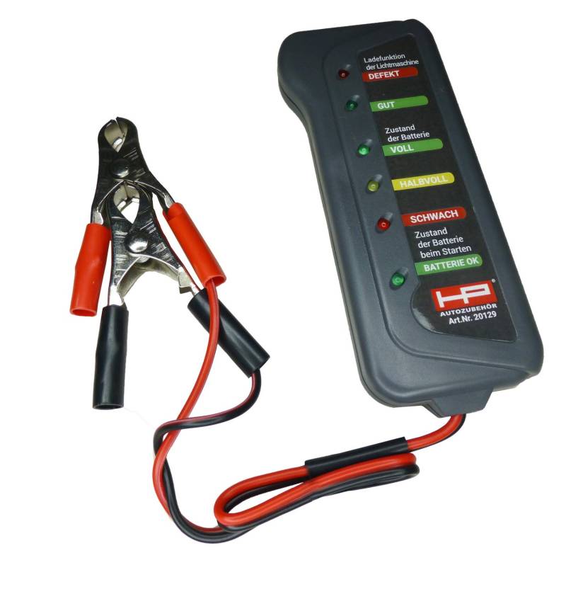 HP Autozubehör 20129 12V LED Batterietester, Schwarz von HP-Autozubehör