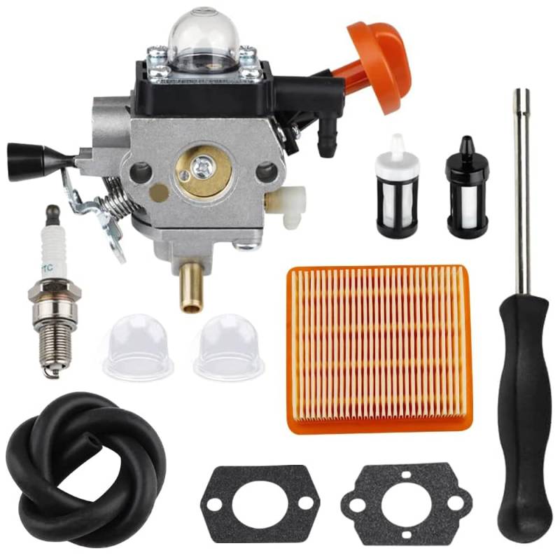 HPENP 4180-120-0615 Vergaser mit Vergaser-Einstellwerkzeug, Luftfilter-Set für Stihl FS91 FC91 FS111 FC111 KM91R KM111R HT102 FC96 Trimmer Freischneider von HPENP