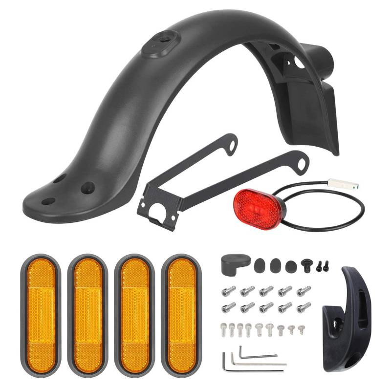 HPGAAVD Elektroroller Heckkotflügel，Scooter Schutzbleche für Xiaomi M365 Pro2/Pro/1S/Essentia, Elektroroller Hinterer Kotflügel mit LED Rücklicht/Reflektierende Abdeckung und Haken，E-Scooter Zubehör von HPGAAVD
