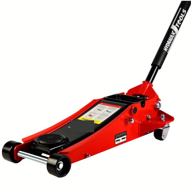 Wagenheber Hydraulisch, 4t Low Profile Jack, Rot und Schwarz, Ultra Low Floor Jack mit Doppelkolben-Schnellhubpumpe, Auto Jack Hydraulische AutoLifts for Hom,Einfach zu bedienen und zu tragen von HPHPH