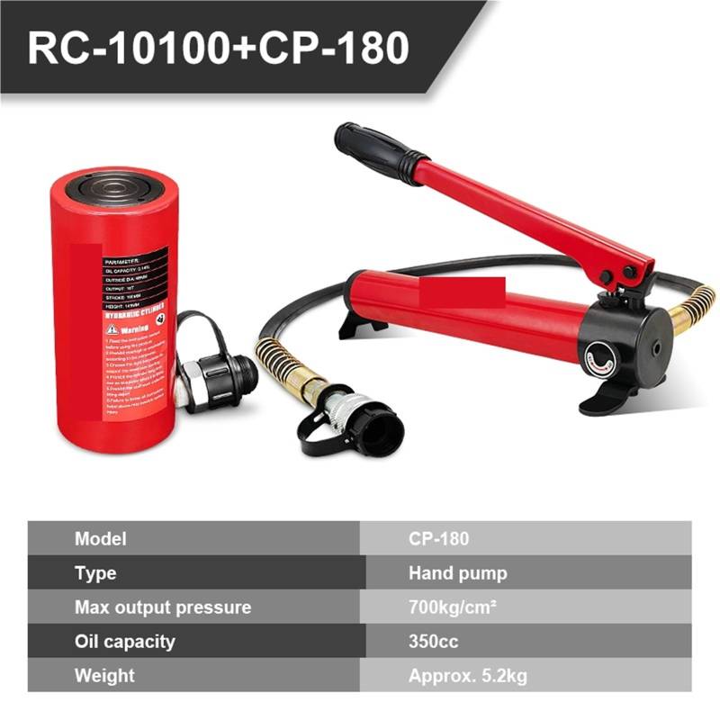 Wagenheber Hydraulisch, Hydraulischer Wagenheber, lang, RC-10100, Hydraulikzylinder mit Hydraulikpumpe CP-180,Einfach zu bedienen und zu tragen(RC-10100 with CP-180) von HPHPH
