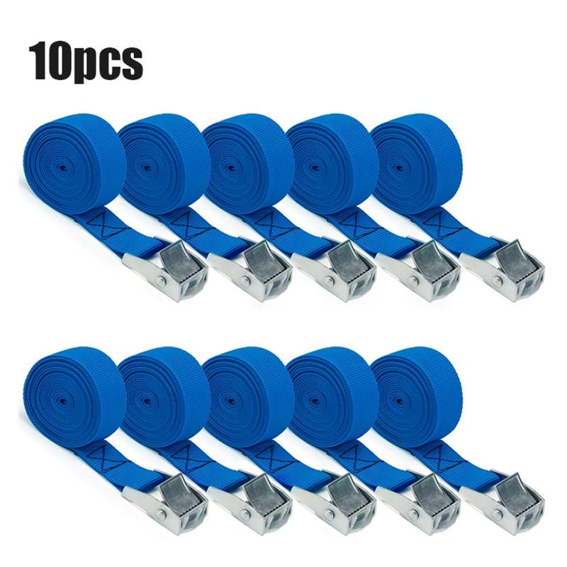 Zurrgurt, 10 STÜCKE 3 Verstellbare, Wiederverwendbare Zurrgurte mit rostfreien Schnallen aus Legierung, Nockenschnalle, Zurrgurt for sichere Ladungsbindung Umreifungswerkzeuge(Black 2Batteries) von HPHPH