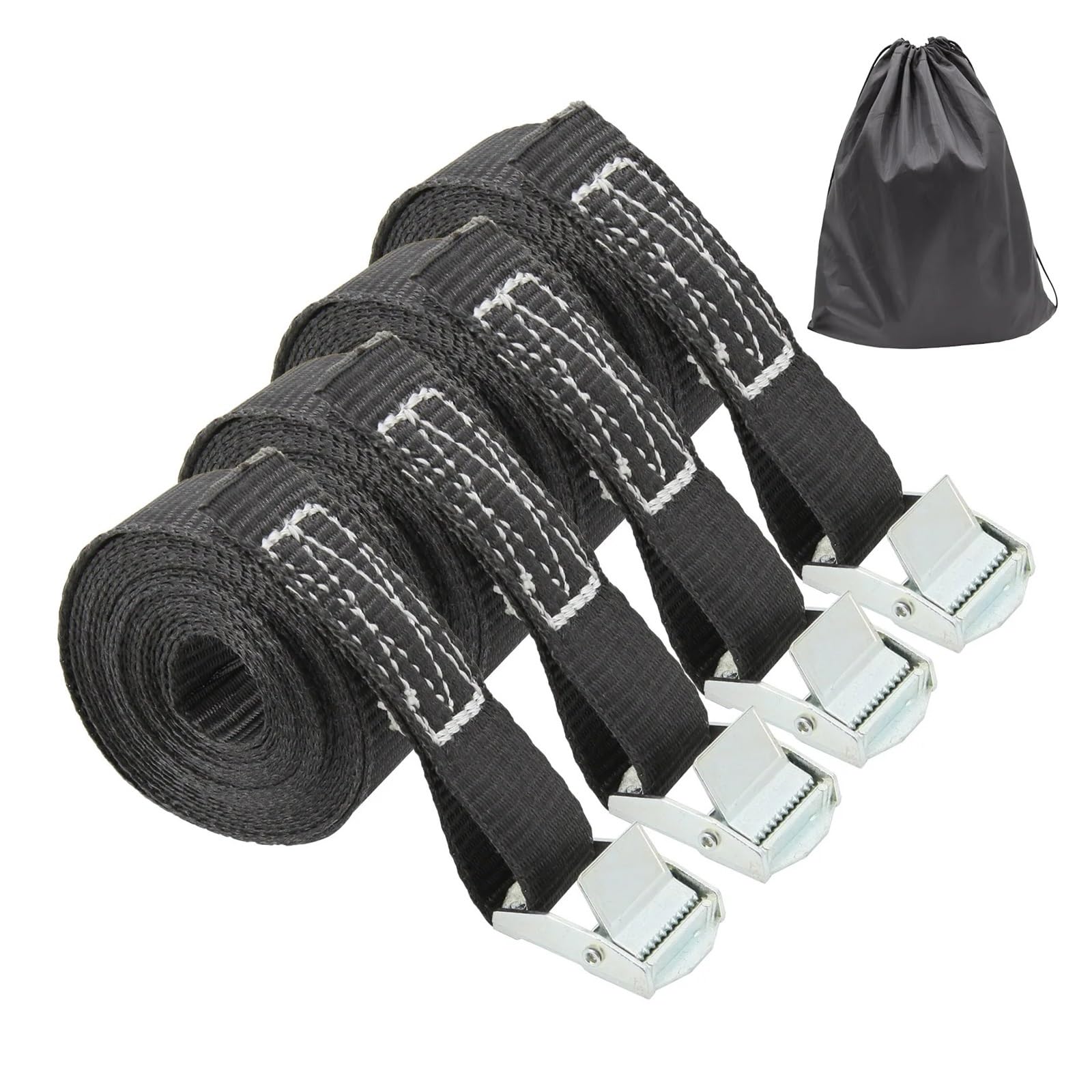 Zurrgurt, 1100lb Zurrgurte Zurrgurt Auto RV Motorrad Fahrrad mit Metallschnalle Abschleppseil Starke Ratsche for Frachtpäcktasche Kajak Umreifungswerkzeuge(4pcs with Bag) von HPHPH