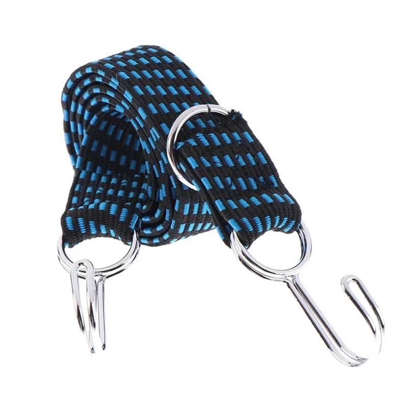 Zurrgurt, 1M Haken-Bune-Seil, verstellbar, strapazierfähig, for päck, Spanngurte, flaches, elastisches Gummi-Stretch-Seil for Motorräder, Gute Zähigkeit Umreifungswerkzeuge(Blue 1M) von HPHPH